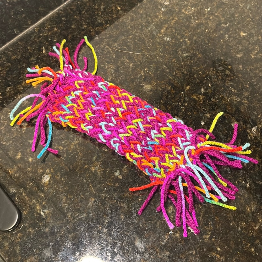 NWOT Pink Multicolor Knit Mug Rug Coaster